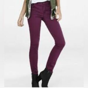 Express Jeans Burgundy Low Rise Skinny Jeans.   Size-2